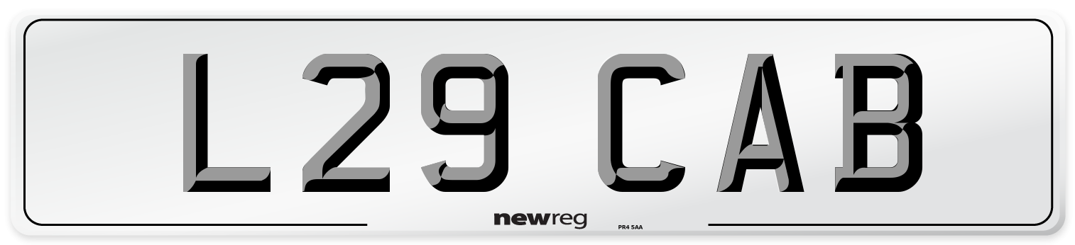 L29 CAB Number Plate from New Reg